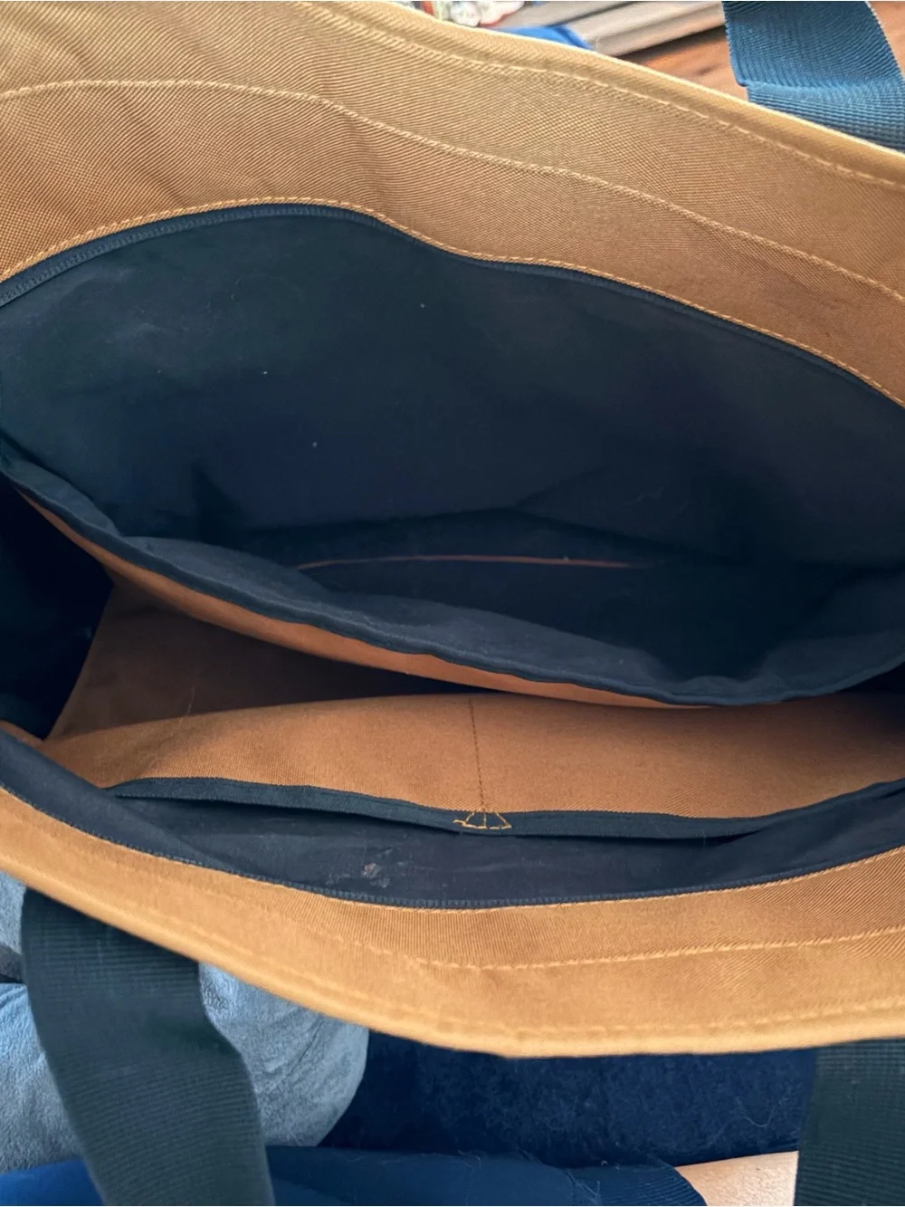 Pendleton Tan and Teal Southwestern Duffel with Black Handles